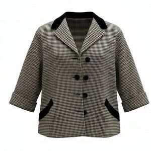 Vintage Women’s Gingham cropped Jacket – Classic Chic